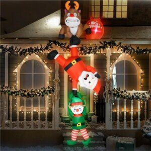 8FT Hanging Christmas Inflatable Outdoor Decor, Christmas Inflatables Reindeer